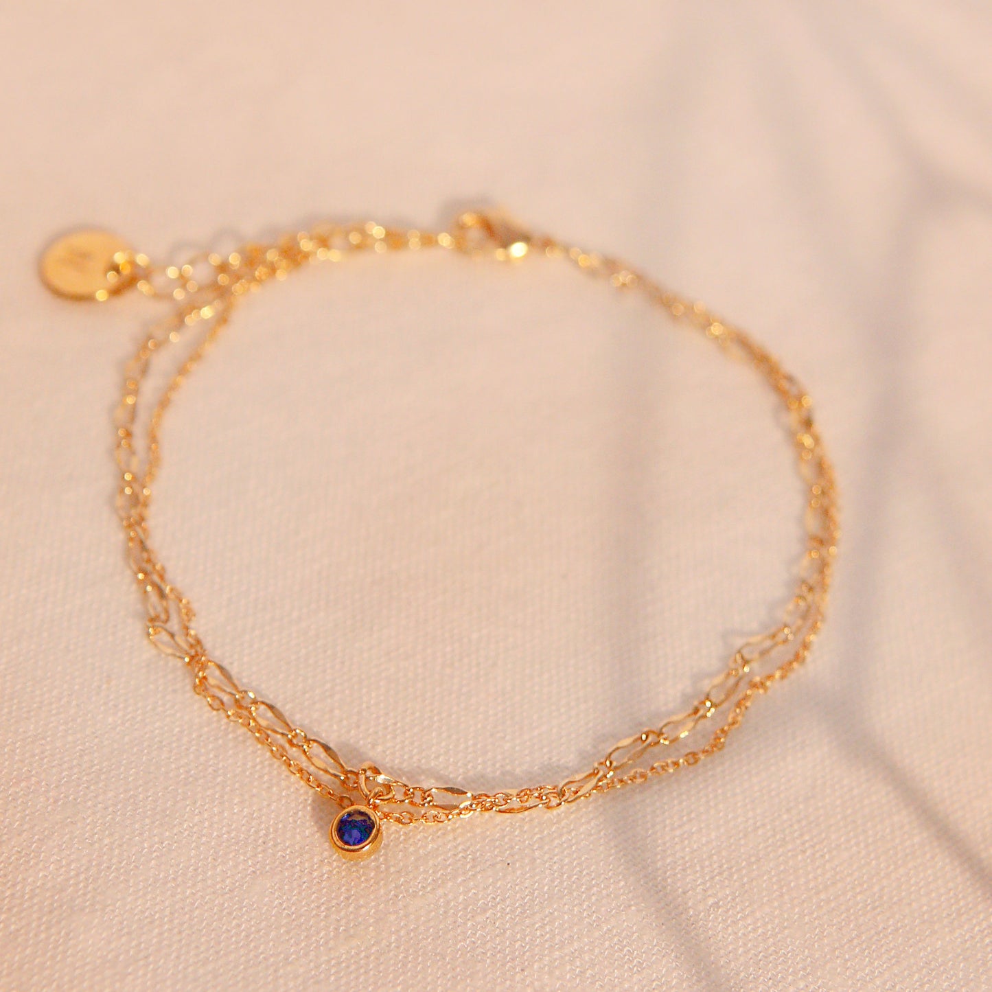 Birthstone anklet shiny layered chain anklets best gift for her trendy anklets birthday gift