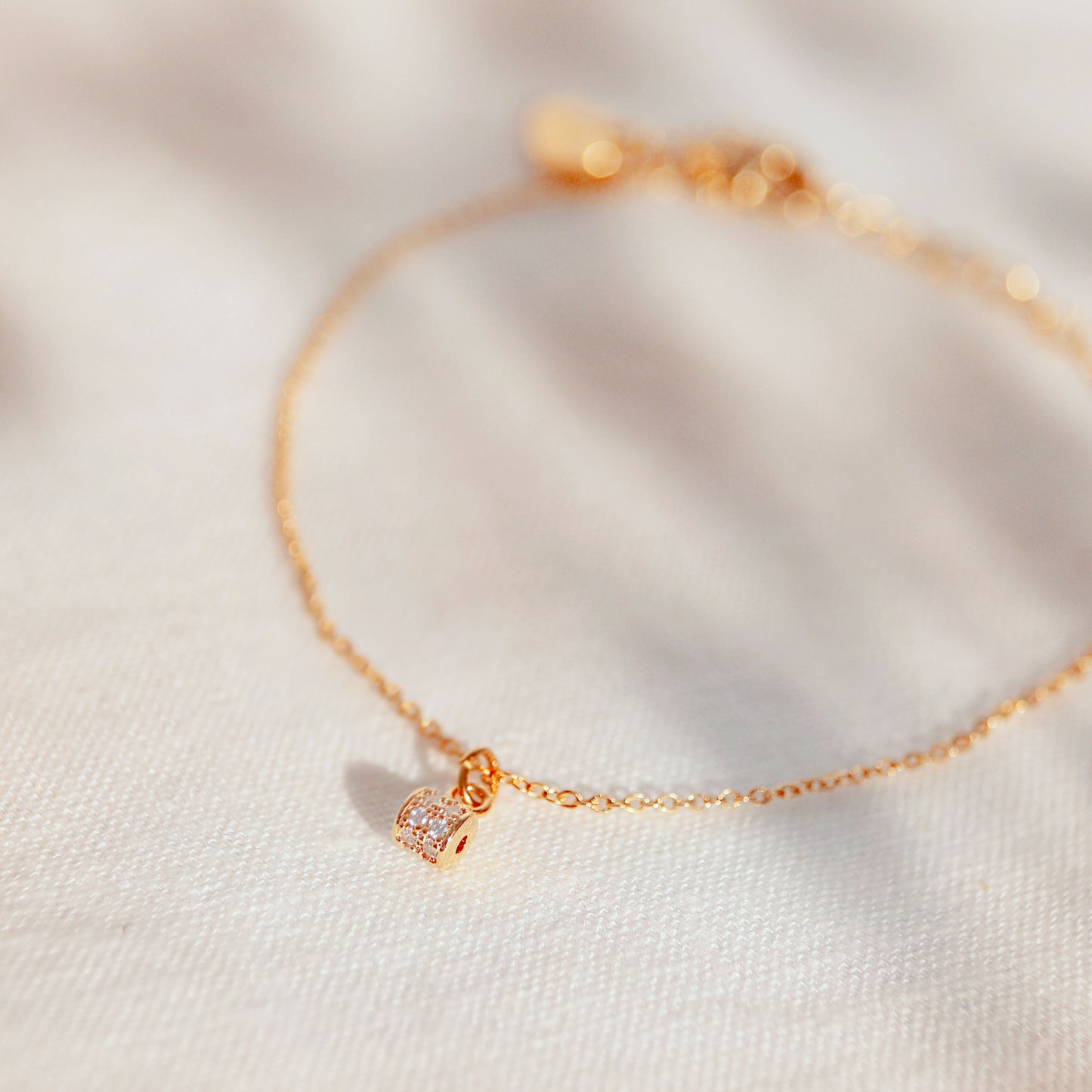 Tiny gold cubic anklet dainty cute anklets best gift for her gold summer anklets