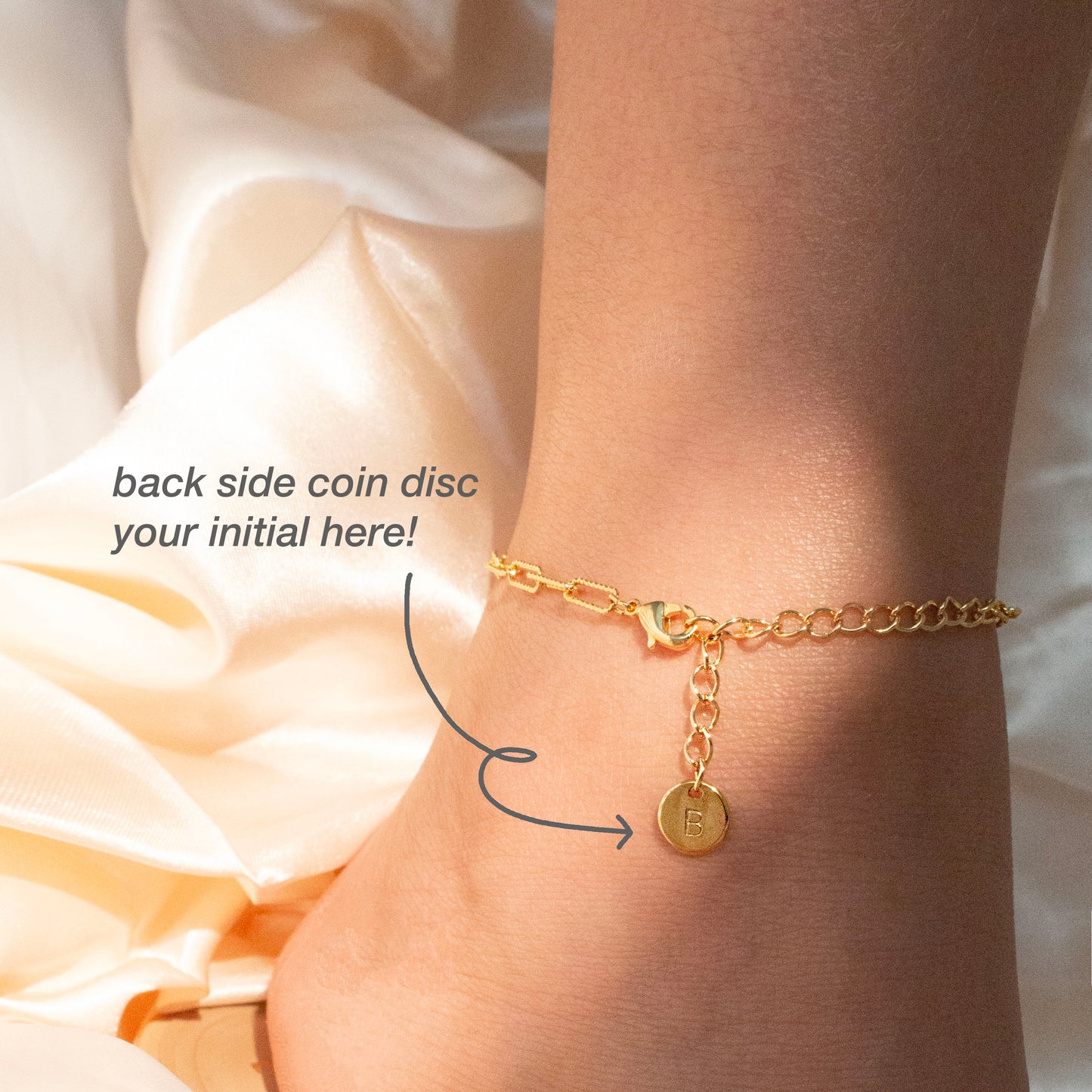 Birthstone anklet gold paper clip chain anklets personalized your initial