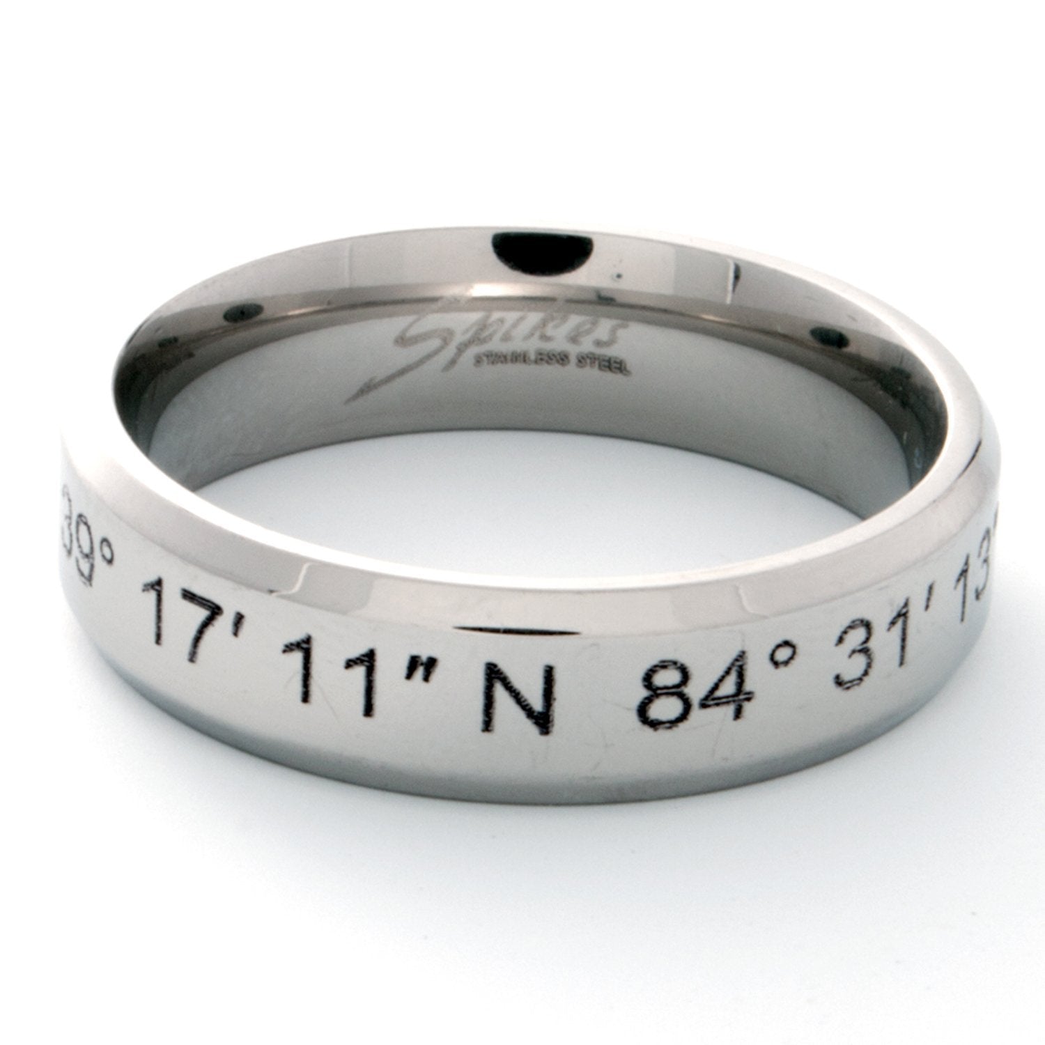 Buy Custom Engraved Coordinates Ring - Personalized Unisex Jewelry at Petite Boutique