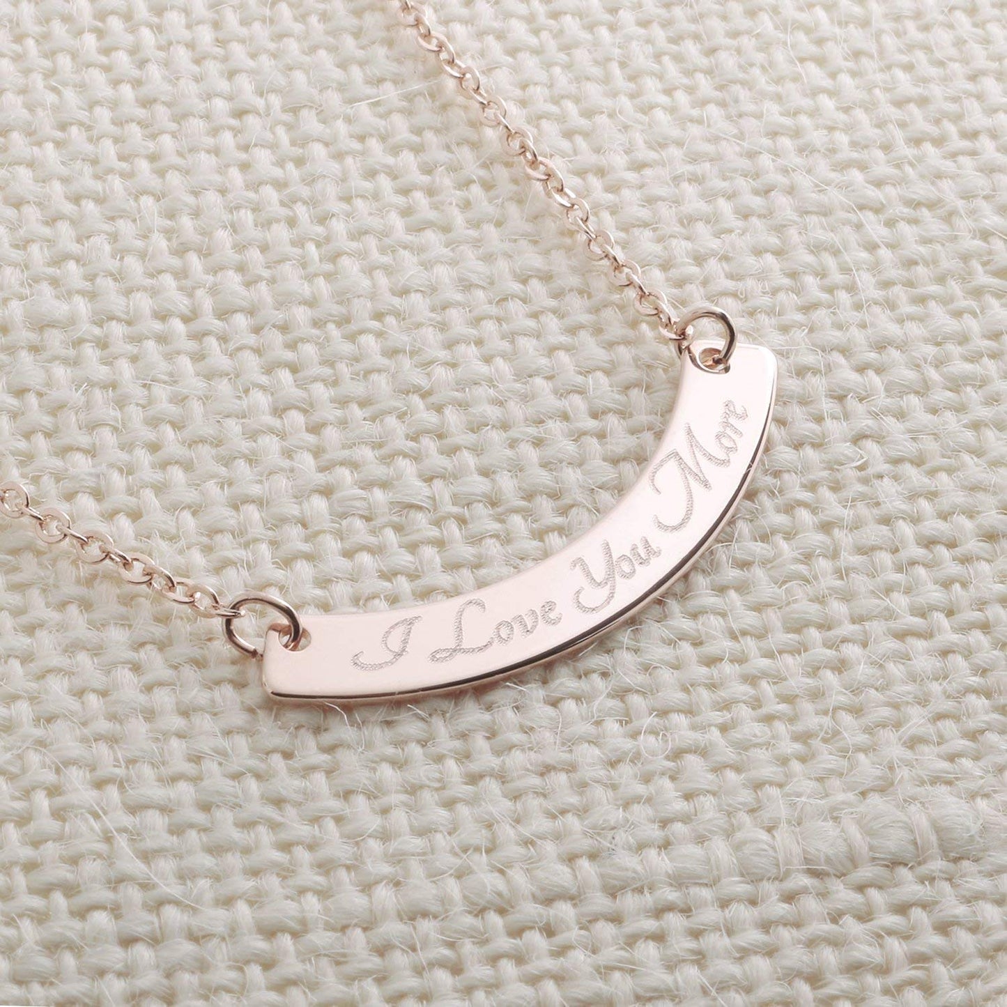 Curved Bar Necklace Personalized Gift
