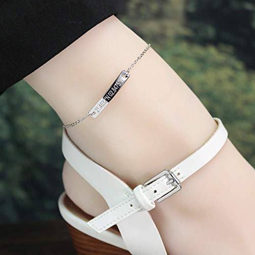 Buy Customized Coordinate and Name Bar Anklet at Petite Boutique
