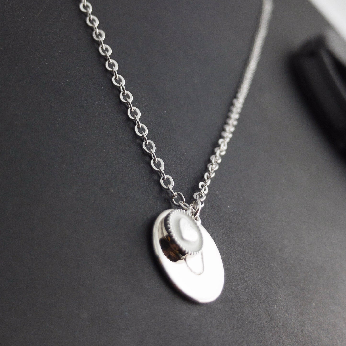 Initial Disc Necklace with Heart Charm