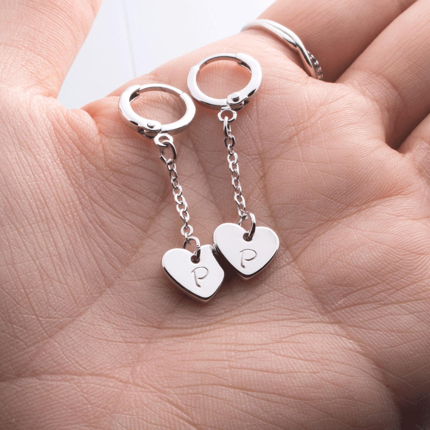 Buy Personalized Heart Clip Initial Earrings - Customized Jewelry at Petite Boutique