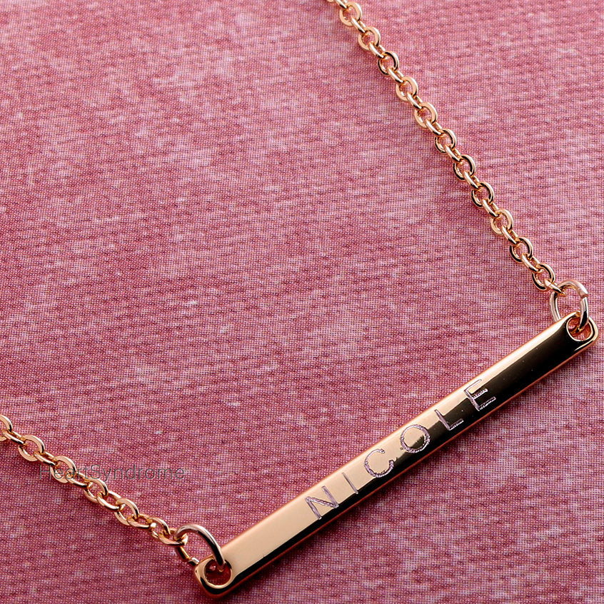 Buy Custom Engraved Necklace - Personalized 16K Plated Jewelry for a Meaningful Gift at Petite Boutique