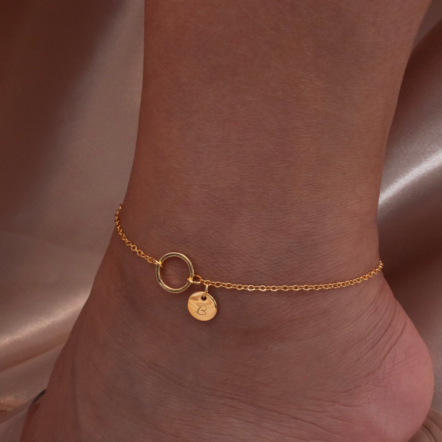 Delicate Circle Anklet Unique Ring Coin Anklets Initial Karma anklets cute Anklet Gift for her