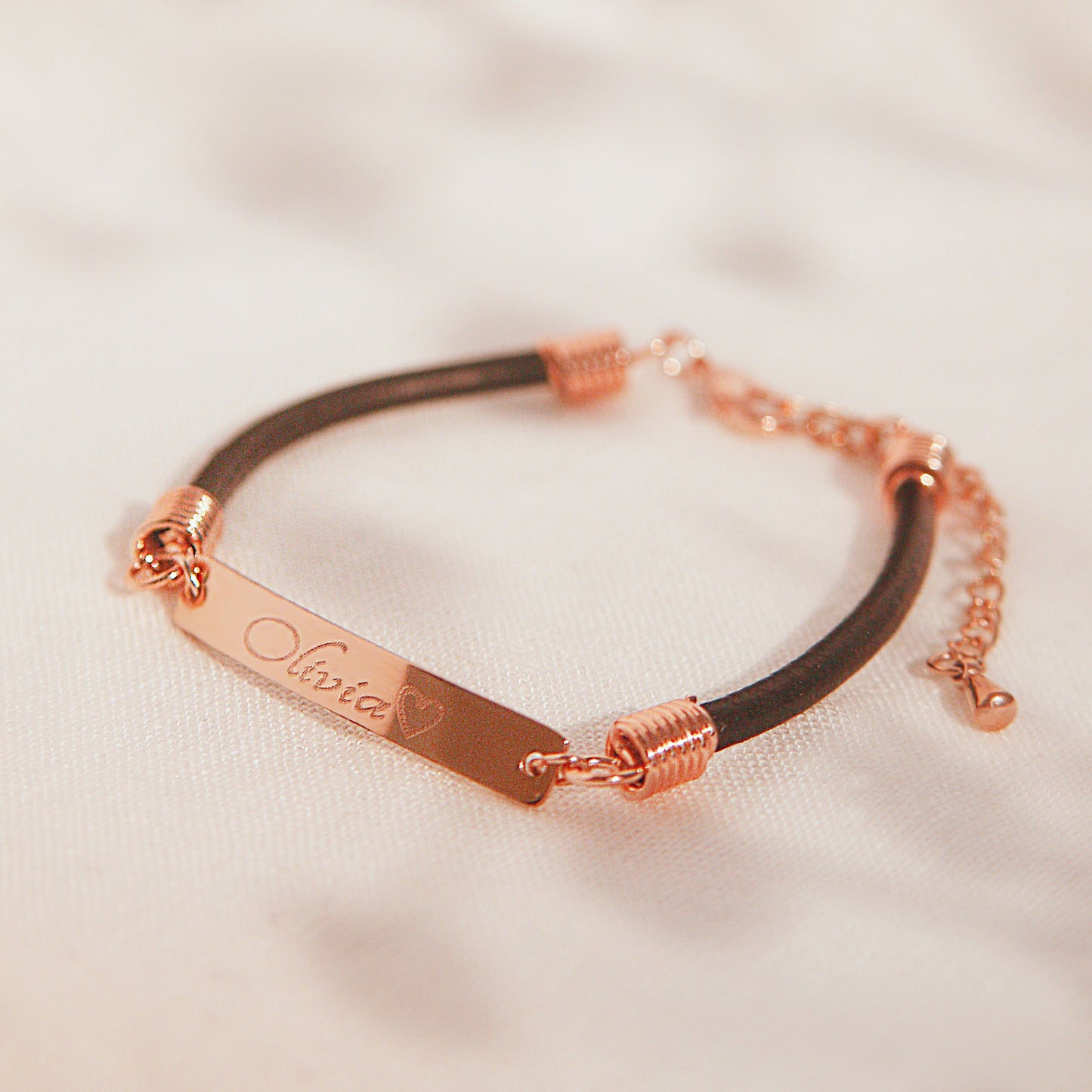 Engraving Leather Bracelet - Personalized Couples Bracelet