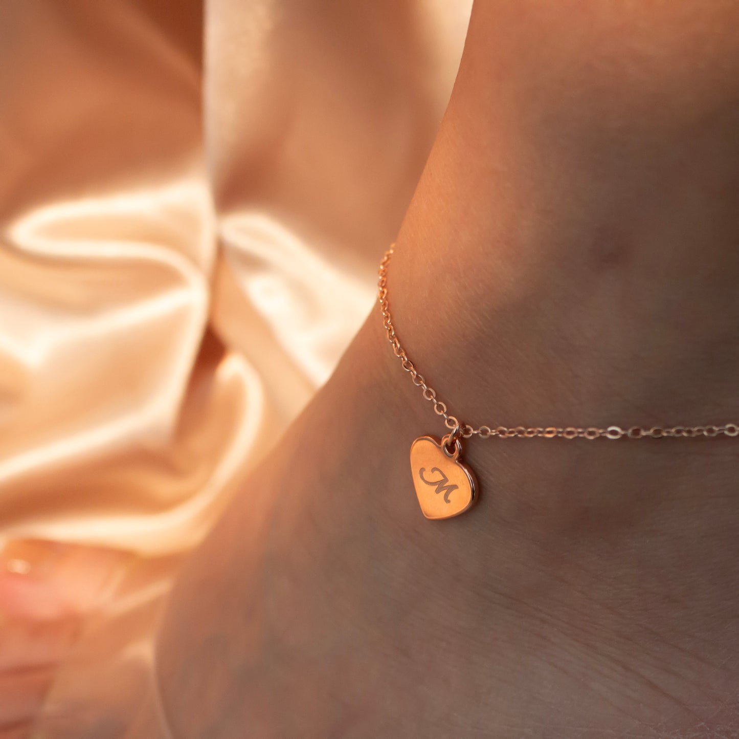 16K Gold Heart Anklet Summer Beach Anklets gold plated Jewelry, Dainty heart Anklets Ankle bracelet