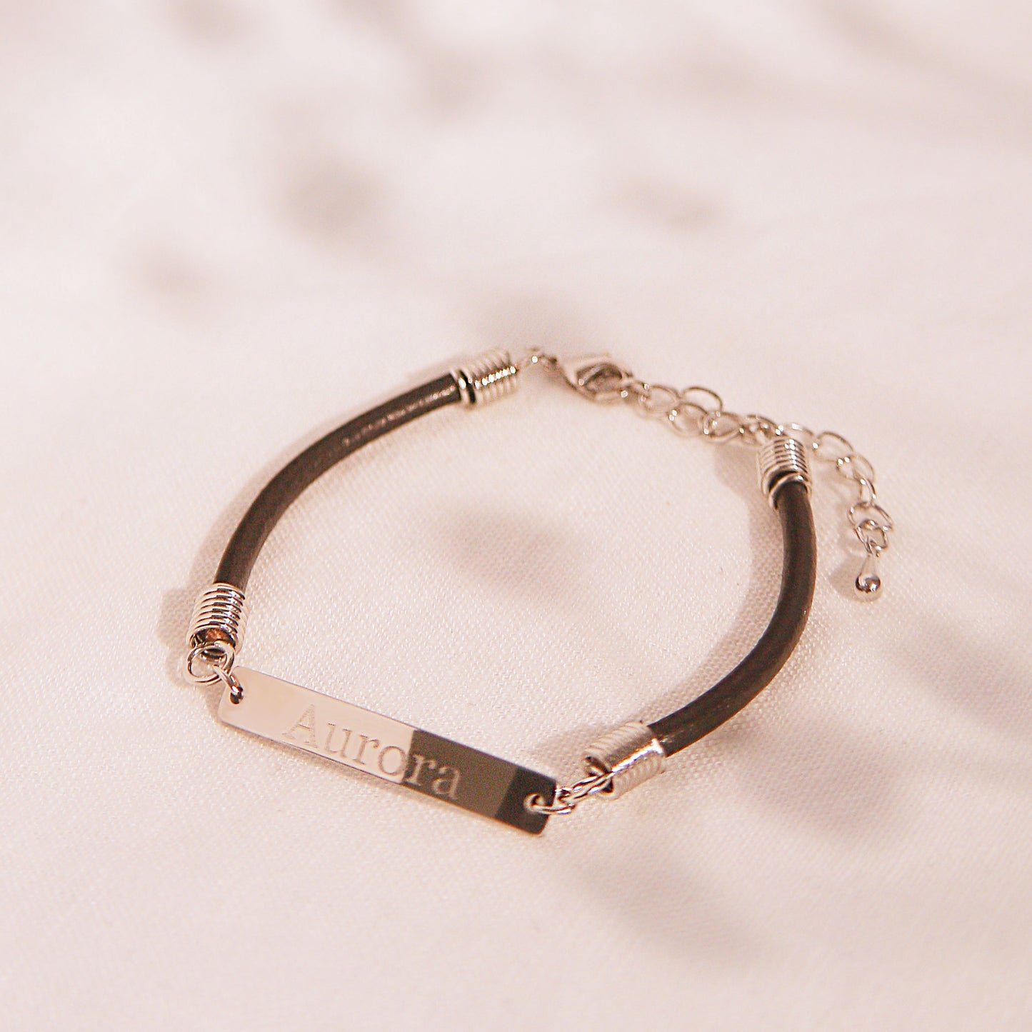 Engraving Leather Bracelet - Personalized Couples Bracelet