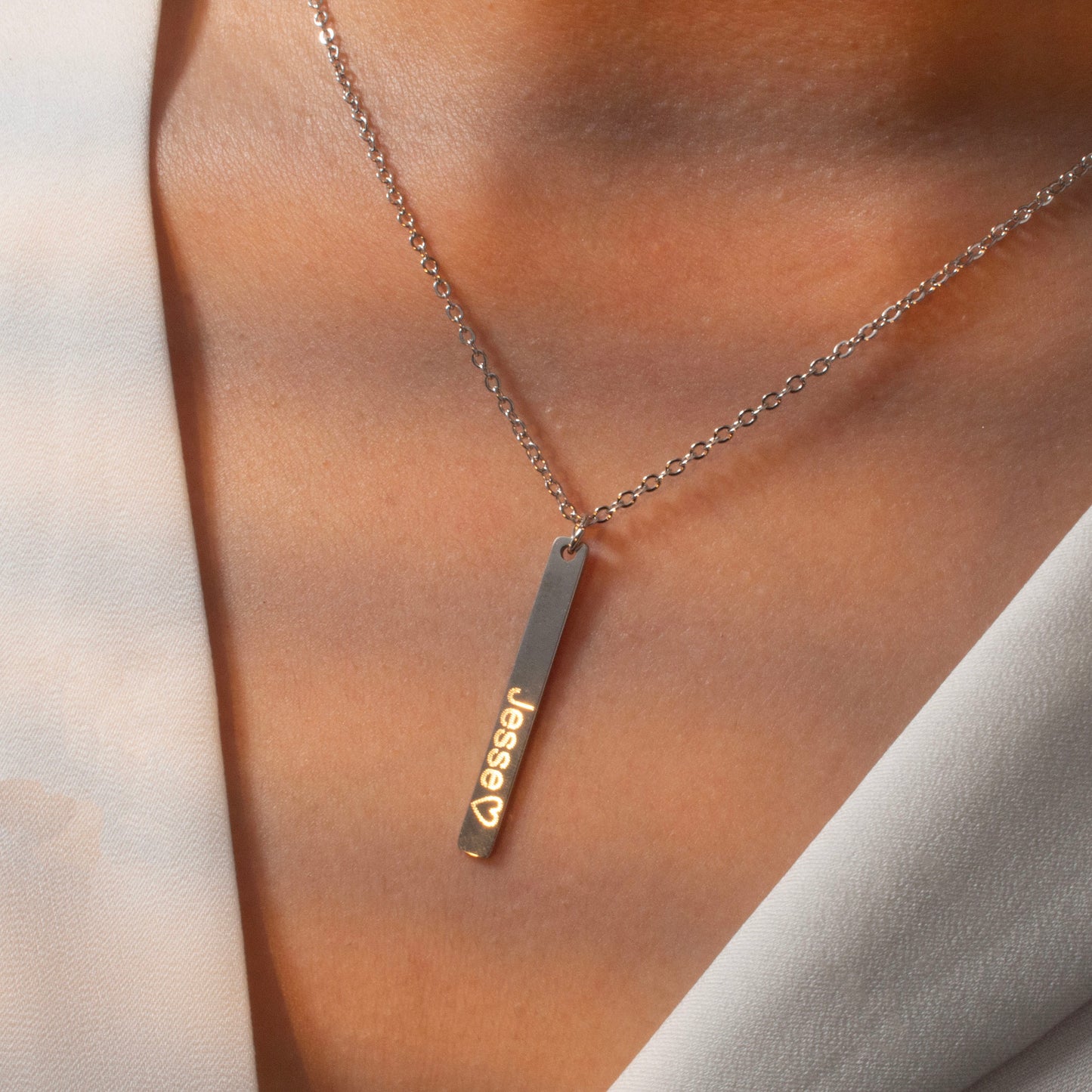 Personalized Vertical Name Bar Necklace