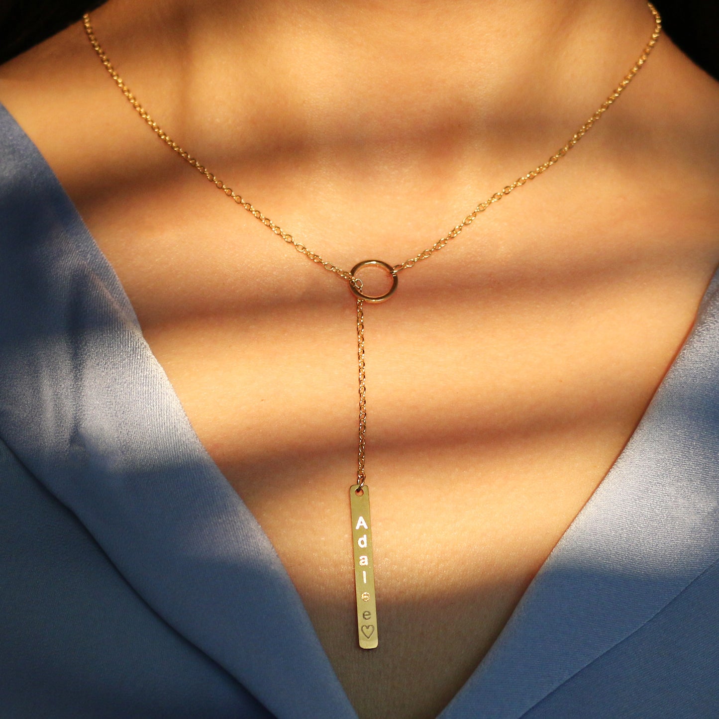 Personalized Toggle Necklace in Gold