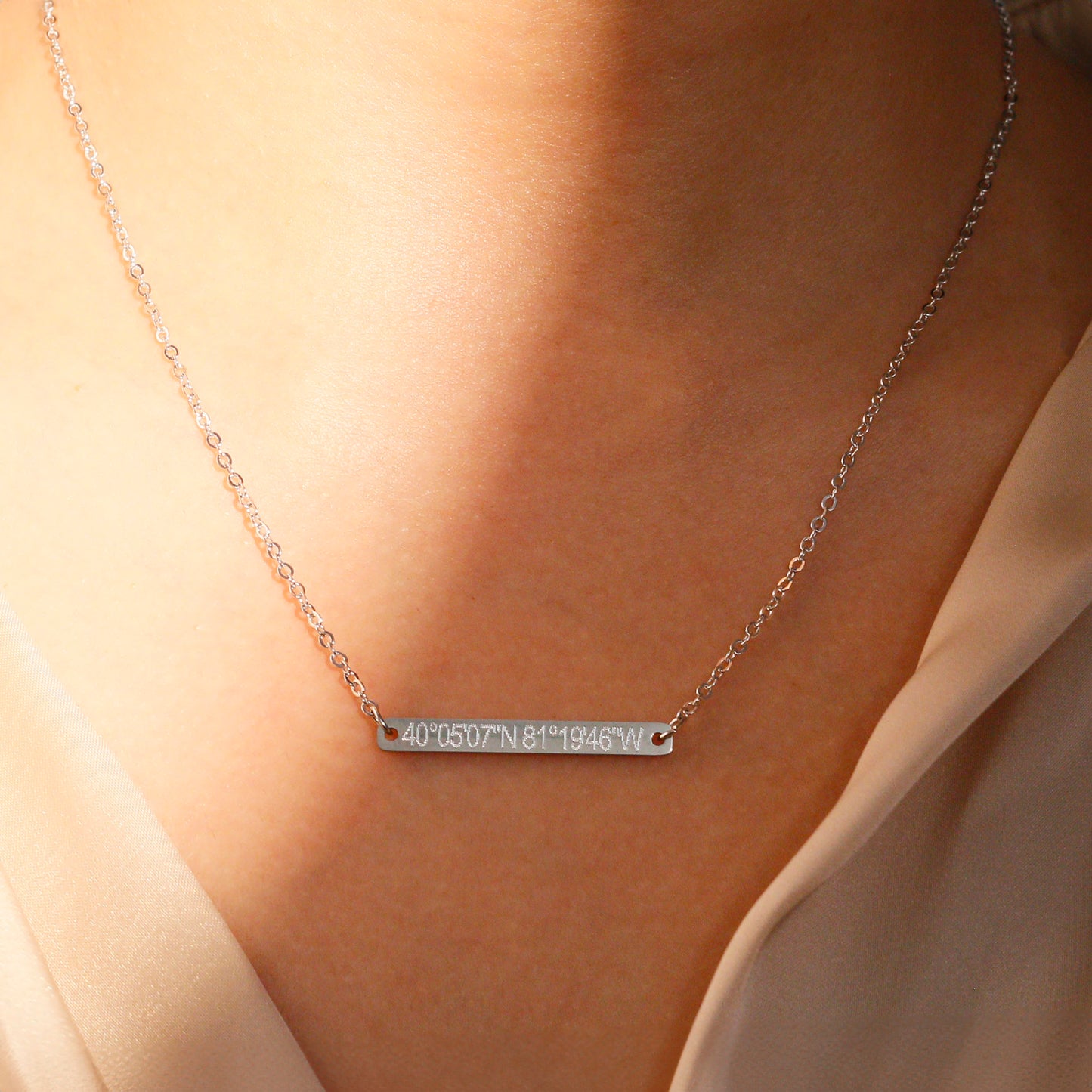 Coordinates Necklace For women - Latitude, Longitude, GPS