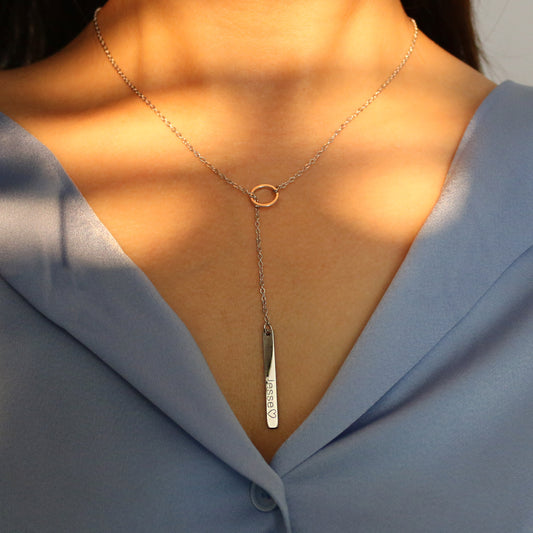 Personalized Toggle Necklace in Gold