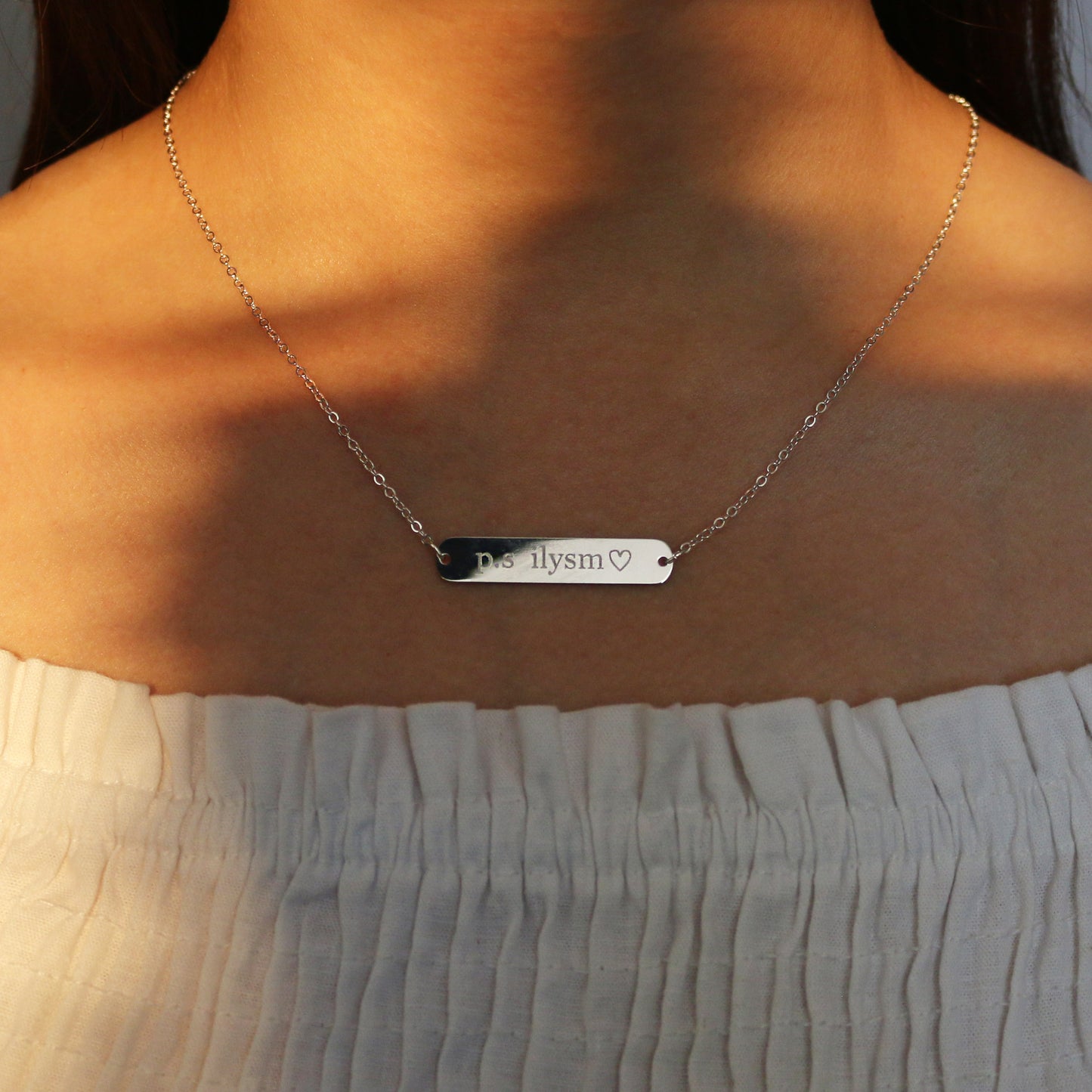 Engravable Bar Necklace - 16K gold, rose gold plated