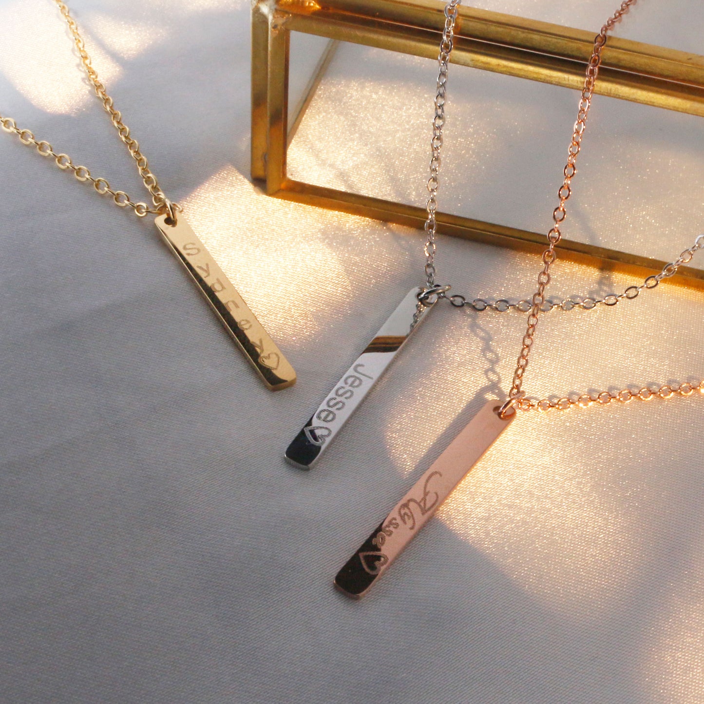 Personalized Vertical Name Bar Necklace