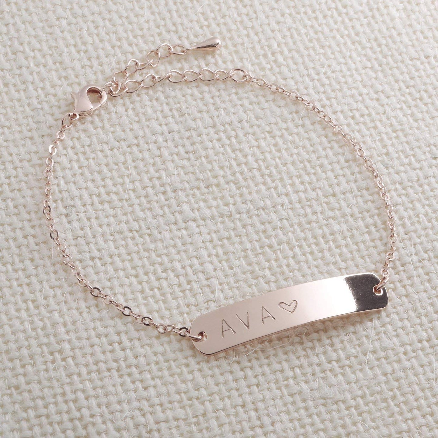 Custom Name Bar Bracelet - 16K gold silver plated