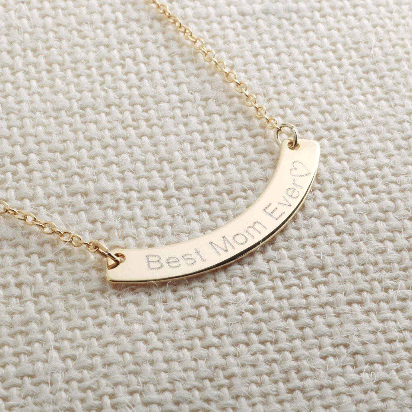 Curved Bar Necklace Personalized Gift