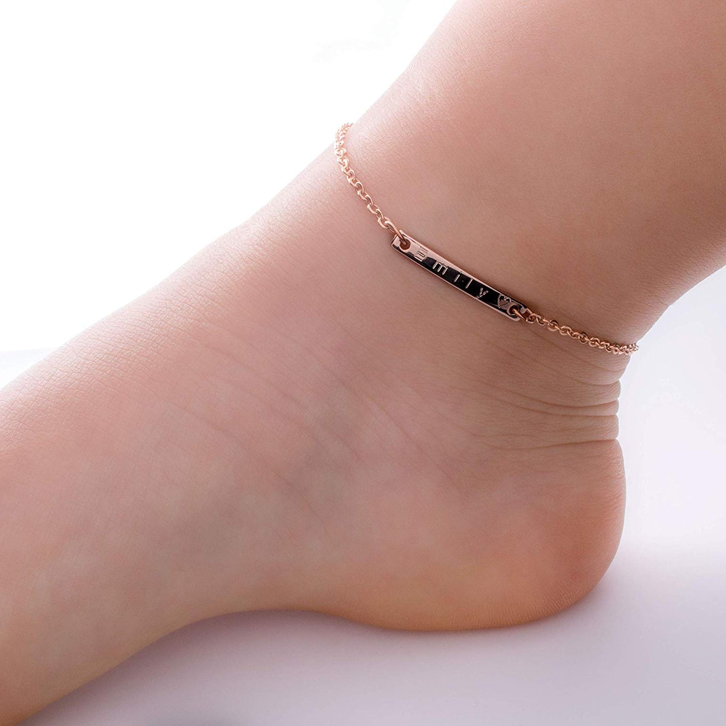 Personalized Baby Dainty Name Bar Anklet - 16k Gold Plated