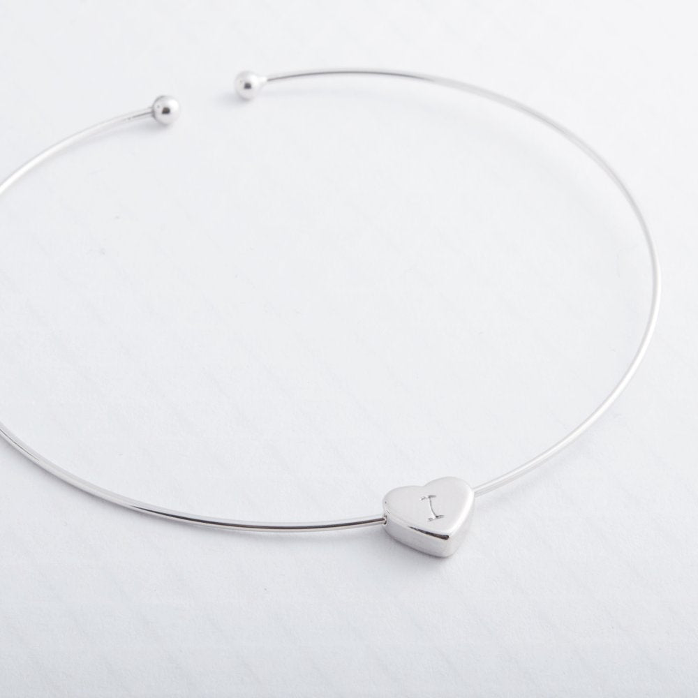 Minimalist Round Hearts Bangle Bracelet