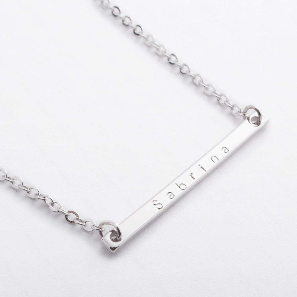 Buy Customized Bar Necklace - Elegant 16K Gold Plated Jewelry at Petite Boutique