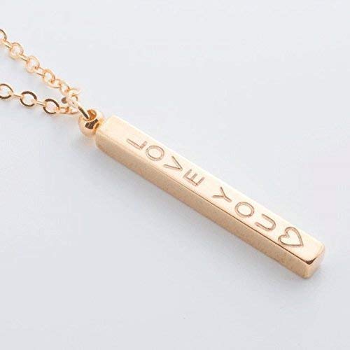 Vertical ID name bar Necklace - Dainty Personalized Jewelry