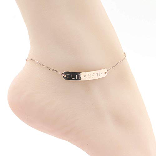 Personalized Monogram Round Bar Anklet