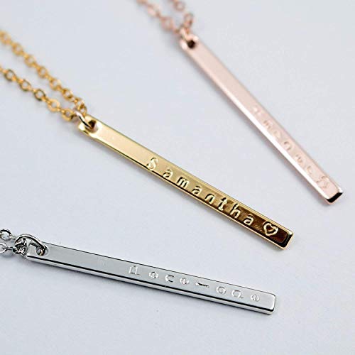 Dainty Vertical Bar Necklace - Simple Everyday Necklace