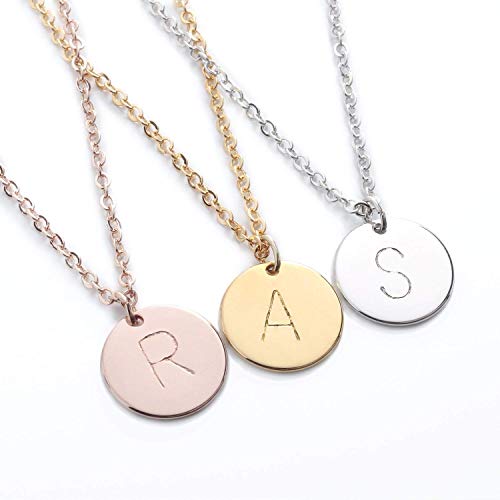 Personalized Coin Disc Initial Necklace