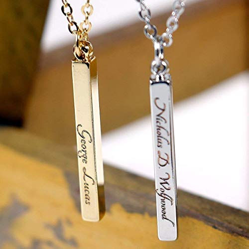 Personalized bar necklace for men - Gift for boyfriend, husband - Petite Boutique