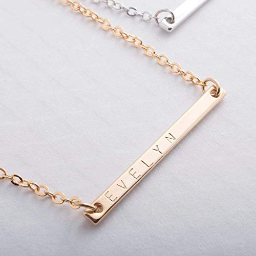 Buy Customized Bar Necklace - Elegant 16K Gold Plated Jewelry at Petite Boutique