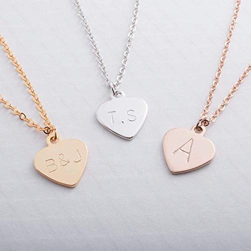 Handmade Personalized initial Heart Necklace