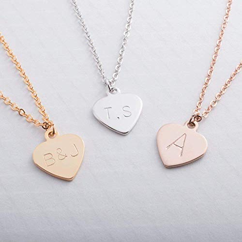 Handmade Personalized initial Heart Necklace - Petite Boutique