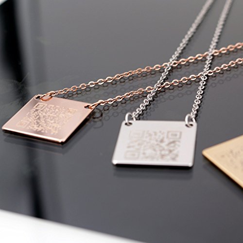 Personalized QR Secret Message Necklace - 16K gold plated - Petite Boutique