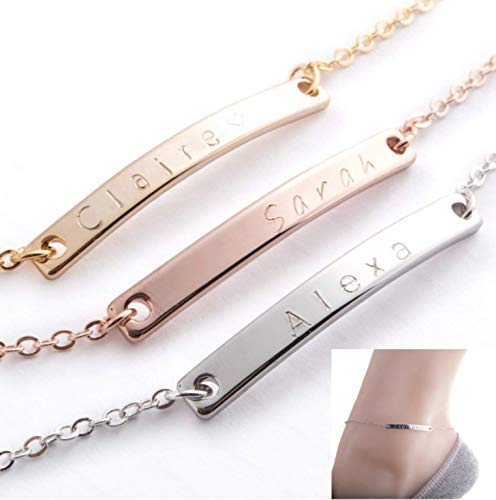 Personalized Nameplate Anklet Exclusive Personalized Name Bar