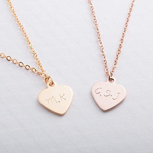 Handmade Personalized initial Heart Necklace - Petite Boutique