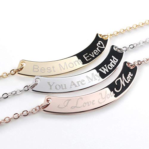 Personalized Curved Bar Bracelet - 16k Gold plated