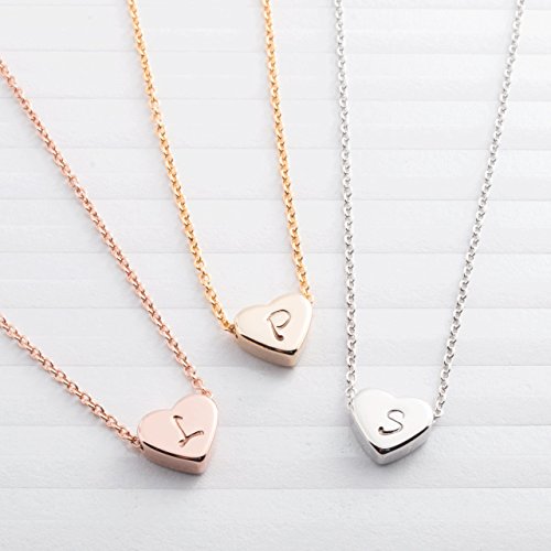 A Tiny Heart Initial Necklace