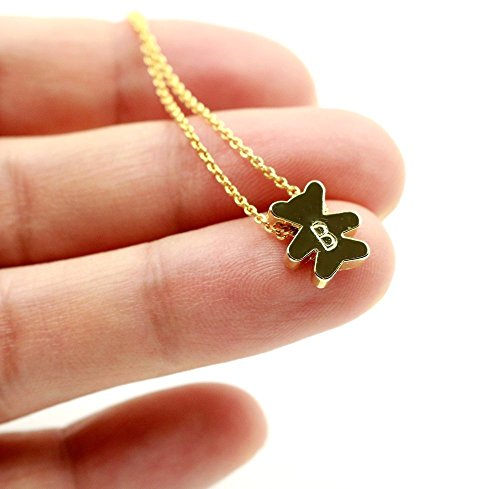 Tiny Bear Pendant Necklace - Dainty Gold Bear charm with hand stamped