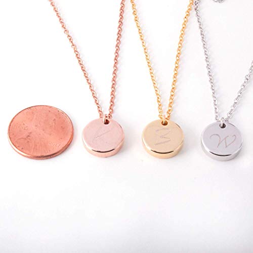 Customized Initial Disc Necklace - Minimalist Necklace