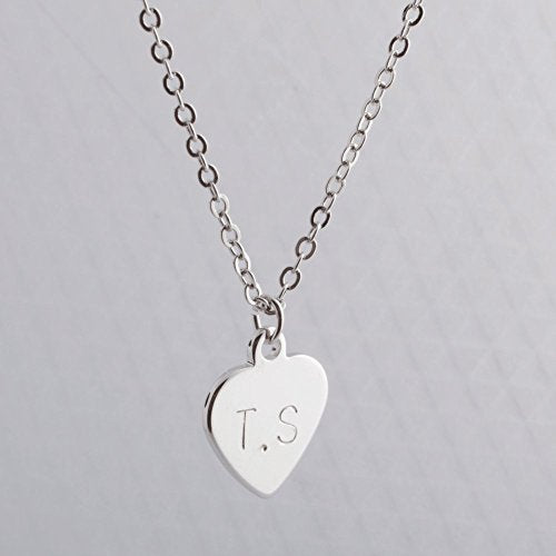 Handmade Personalized initial Heart Necklace - Petite Boutique