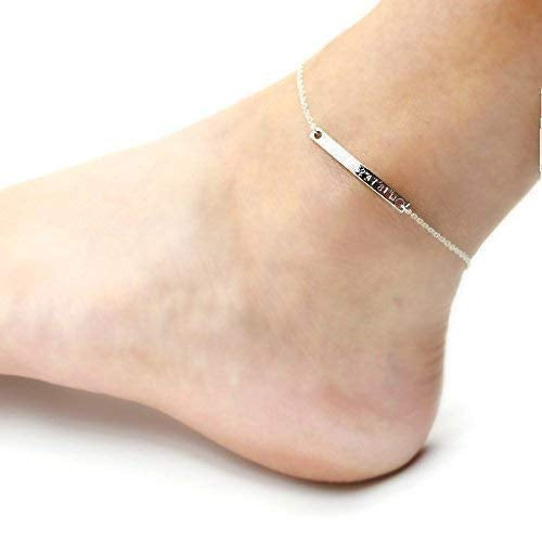 Personalized Nameplate Anklet Exclusive Personalized Name Bar