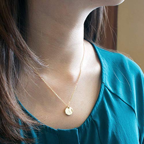 Personalized Coin Disc Initial Necklace