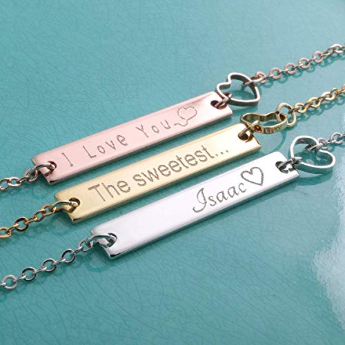 Personalized Minimal Necklace with Heart Charm