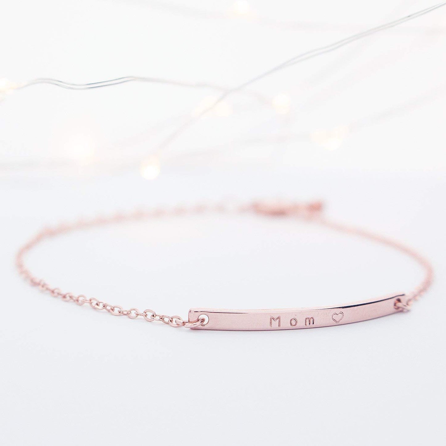 Name Bracelet Dainty Personalized Gold Silver Rose Gold Plated