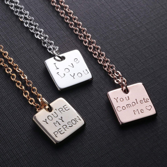 Square Nameplate Necklace - Petite Boutique