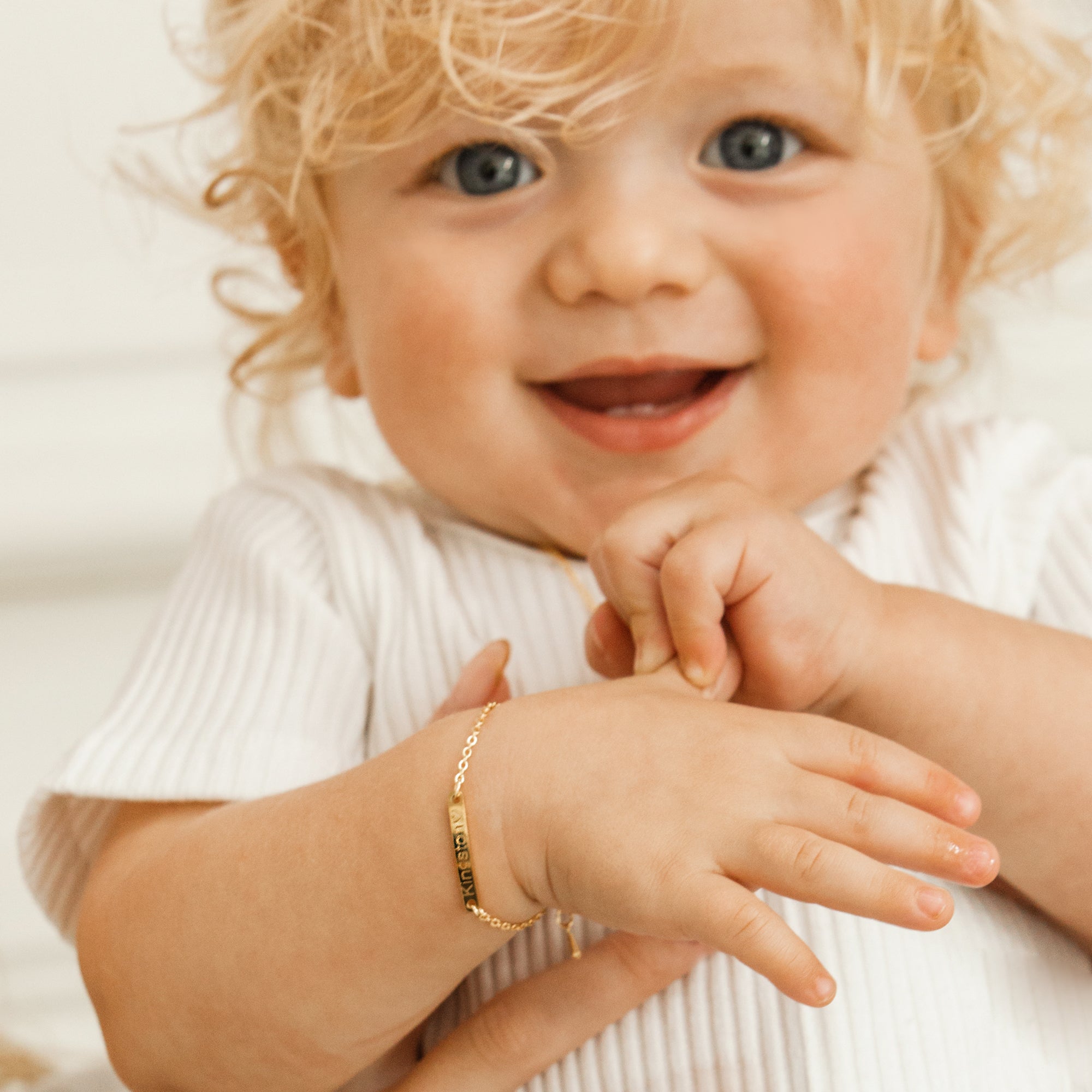 18ct GoldPlated Personalised Baby Name Bracelet  MYKA