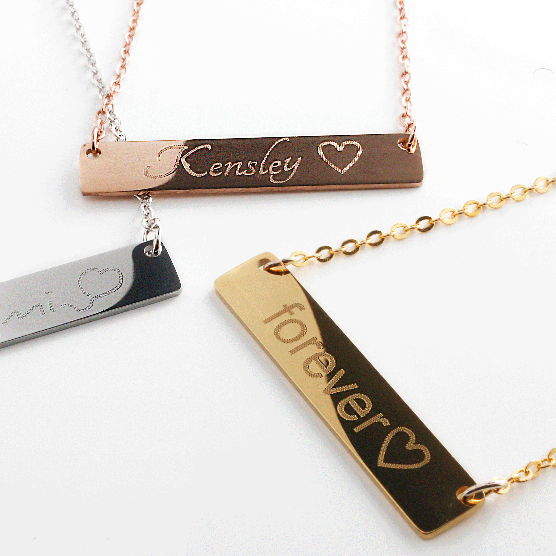 Buy Customized Dainty Bar Necklace - Personalized Elegance in 16K Gold, Silver, and Rose Gold at Petite Boutique