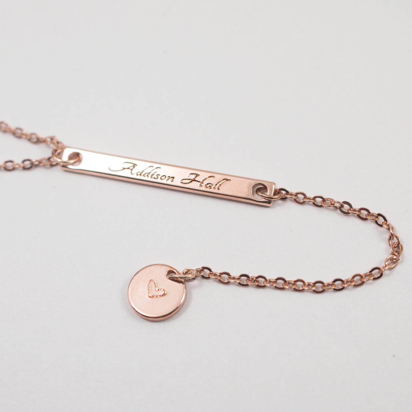 Name bar and disc long Necklace - Dainty long Necklace  Personalized