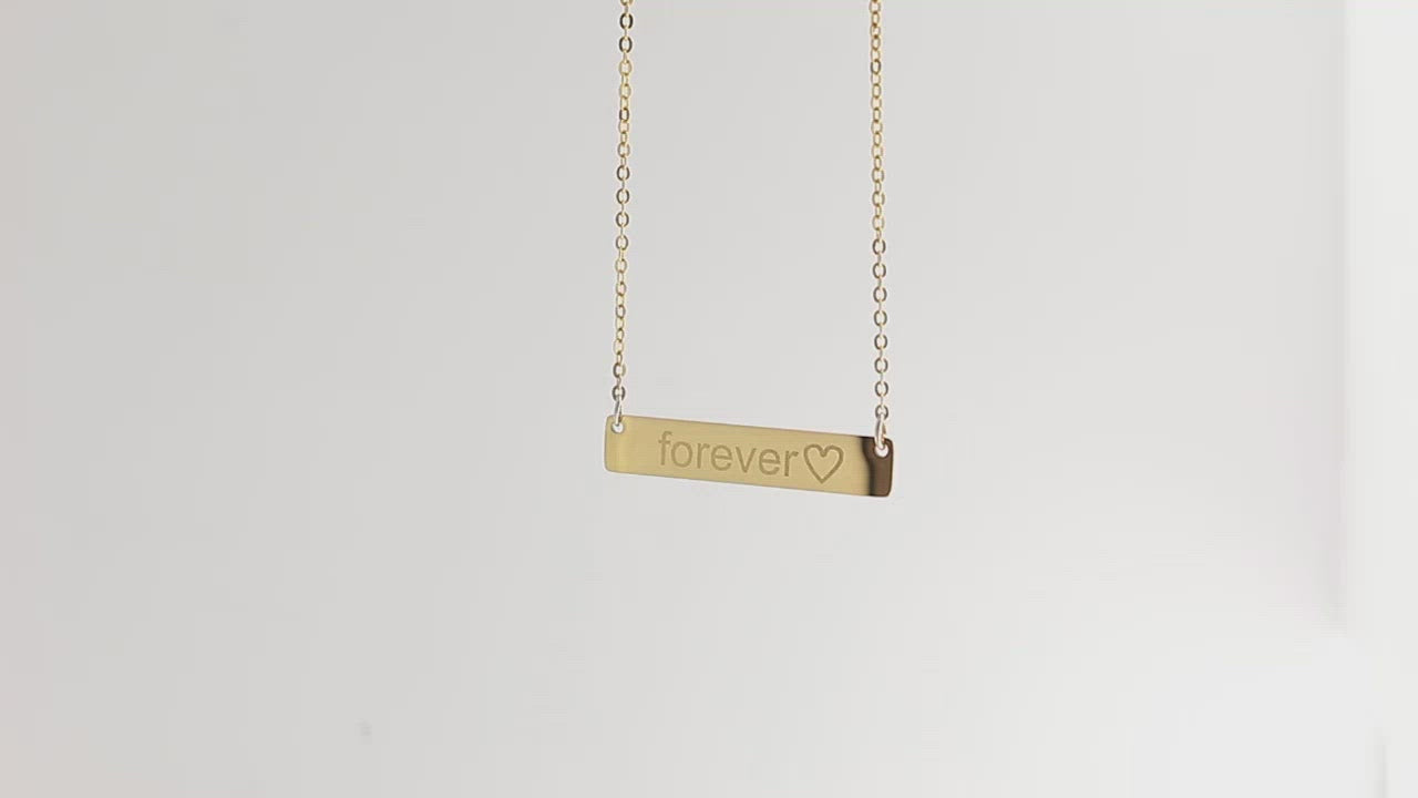 Buy Customized Dainty Bar Necklace - Personalized Elegance in 16K Gold, Silver, and Rose Gold at Petite Boutique