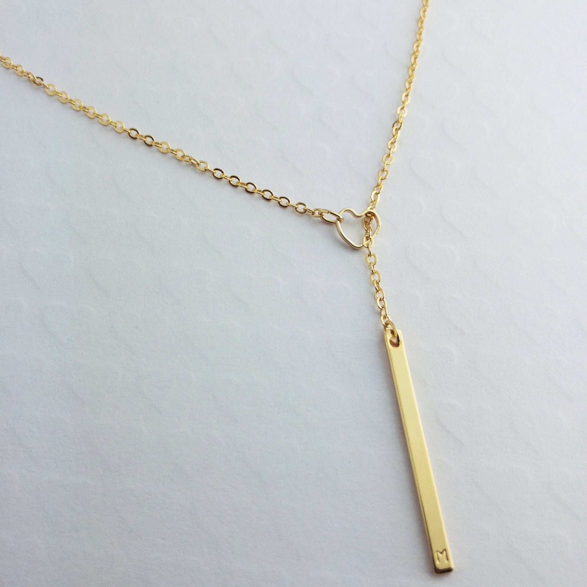 Layered Long Necklaces With Custom Initial Bar - Petite Boutique